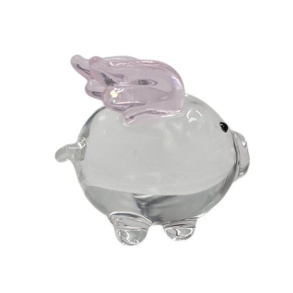 Penelope Flying Pig Miniature Glass Figurine With Pink Wings By Pier 1 Imports - Picture 10 of 11